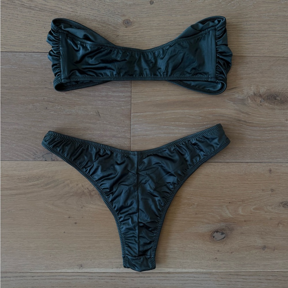 Strapless Dark Teal Bikini Set - Picture 3 of 3